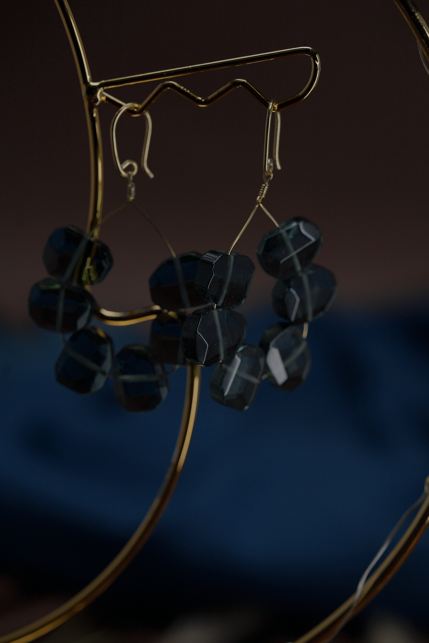 Golden Noir Cascade Earrings