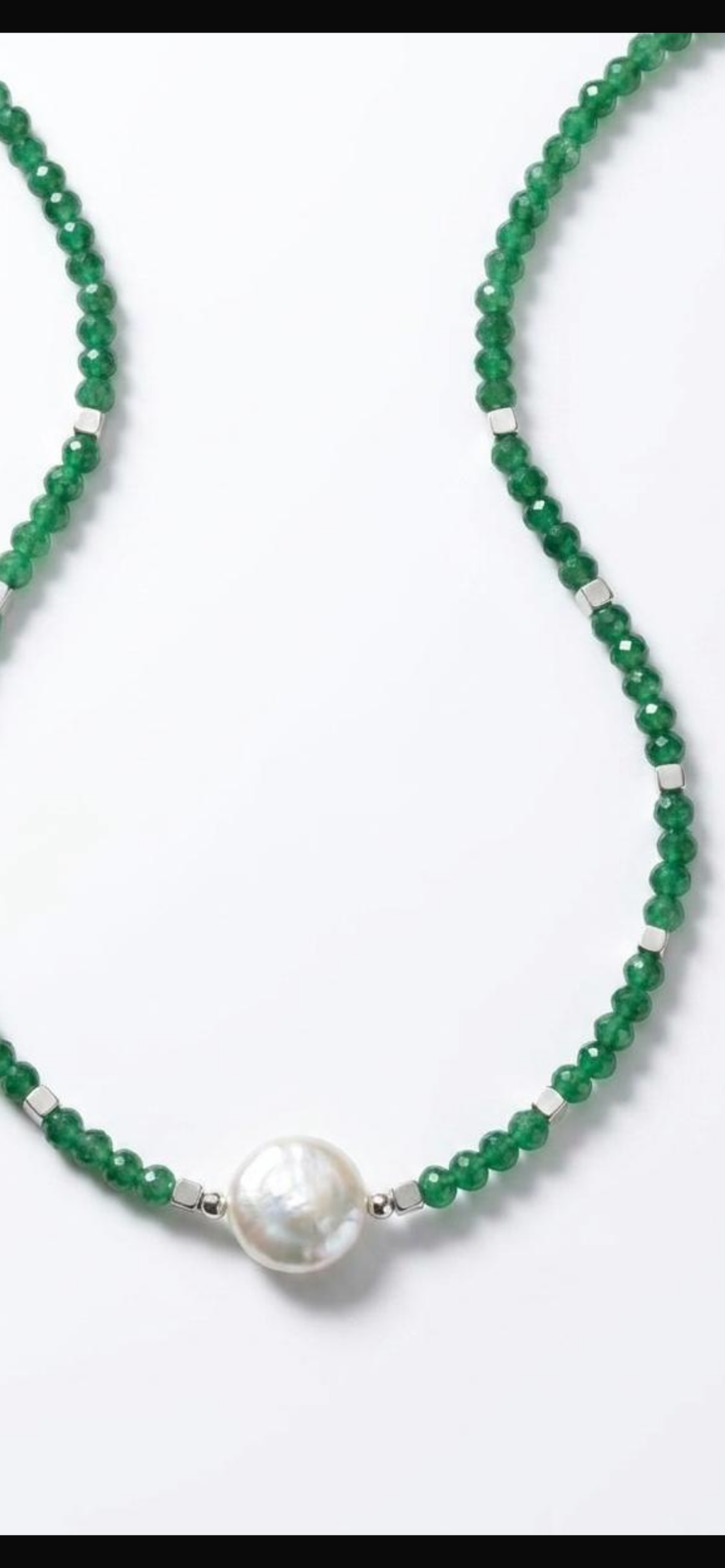 Green agate 
Pearl 
Hematite 
Sterling silver 925