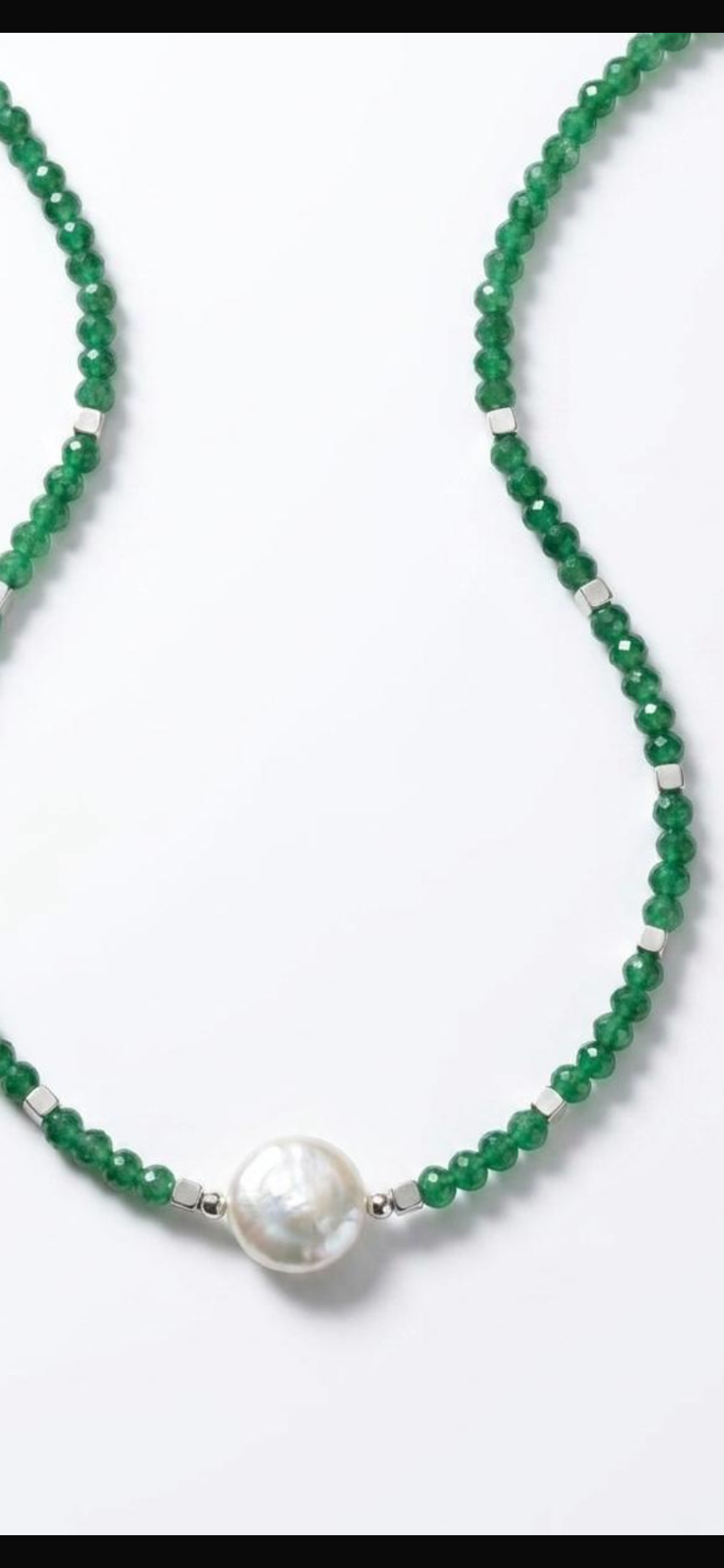 Green agate 
Pearl 
Hematite 
Sterling silver 925