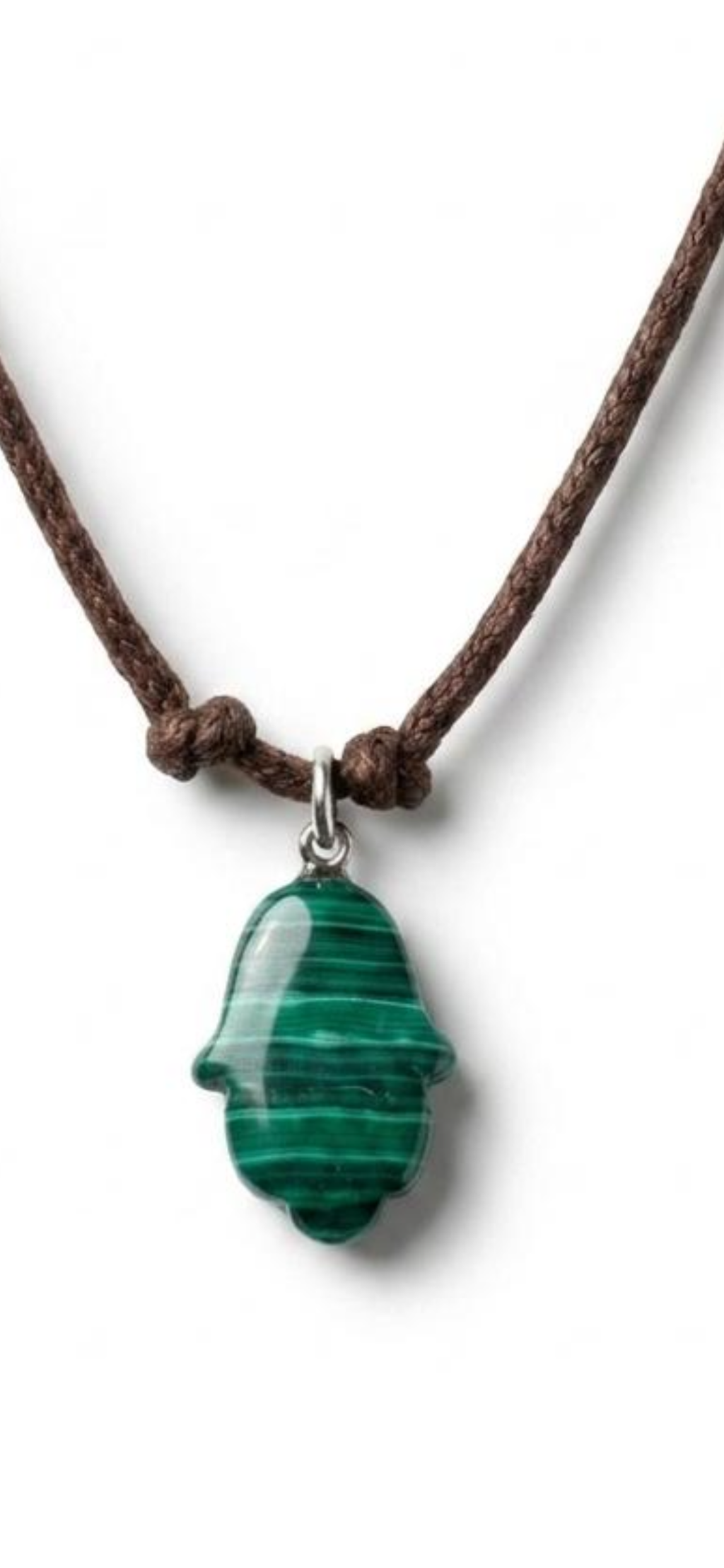 Malachite 
Leather cortex 
Sterling silver 925