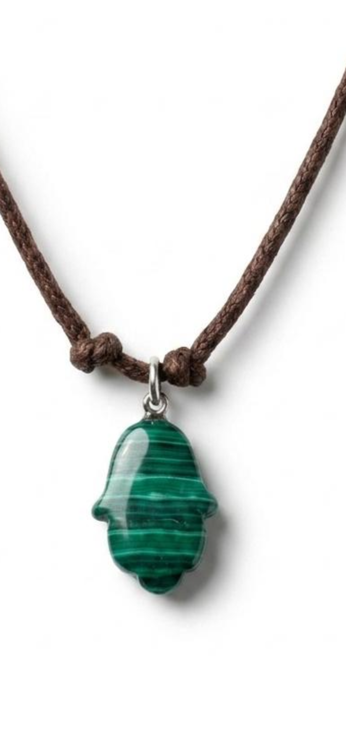 Malachite 
Leather cortex 
Sterling silver 925