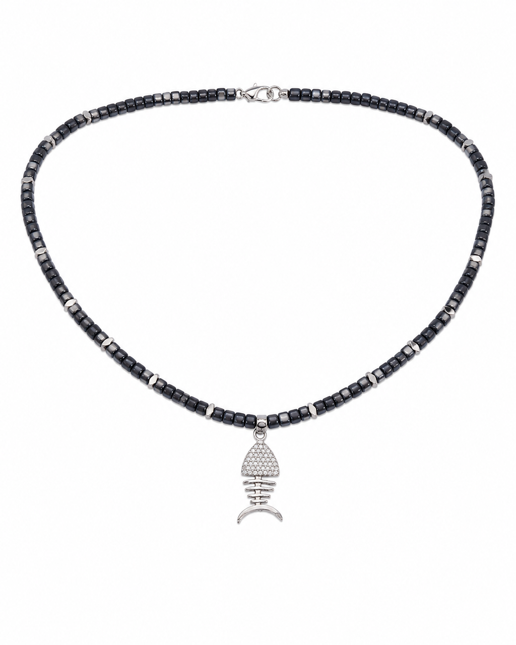 Mother of pearl 
Hematite 
Sterling silver 925