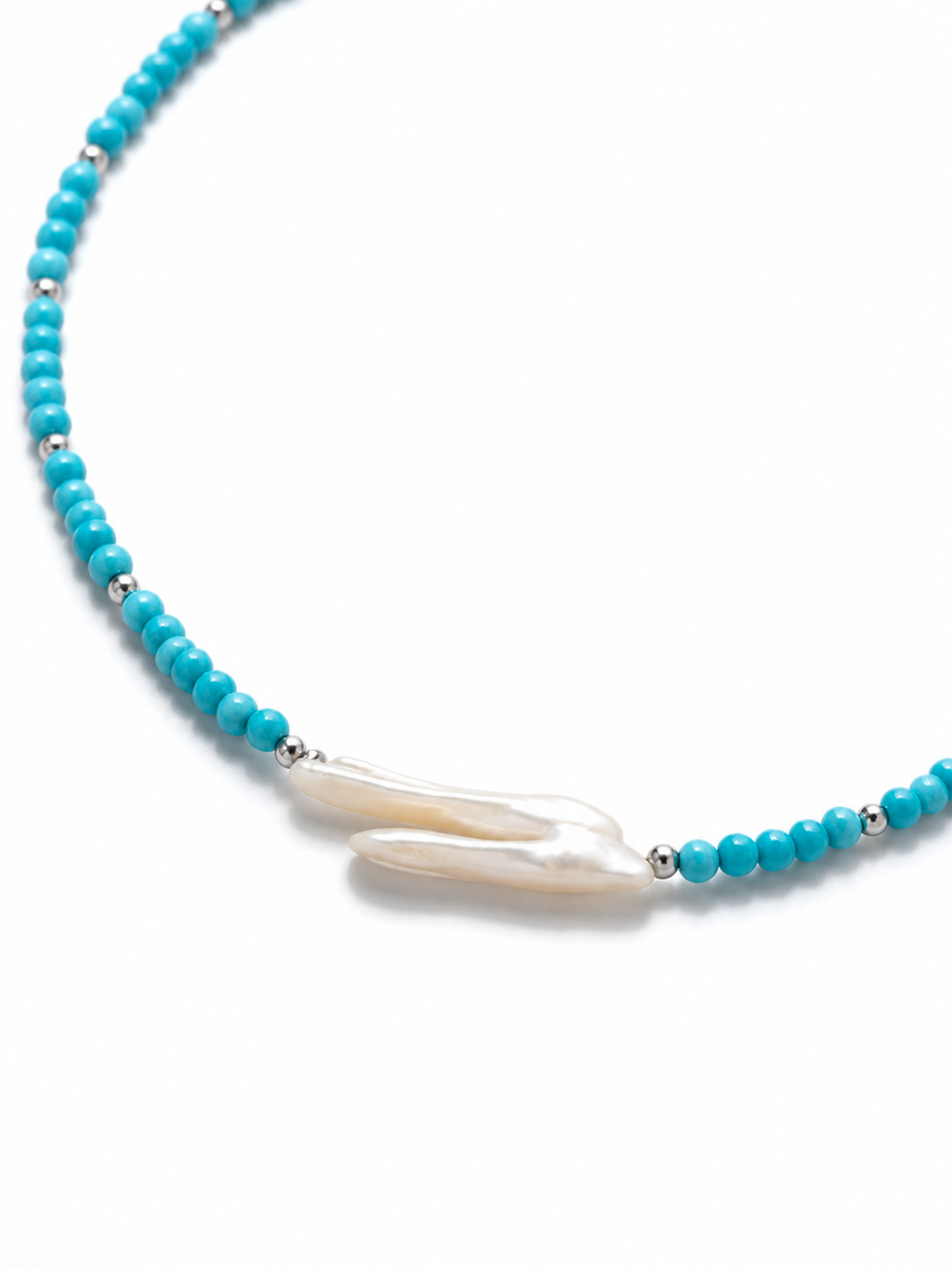 Turquoise 
Pearl 
Hematite 
Sterling silver 925