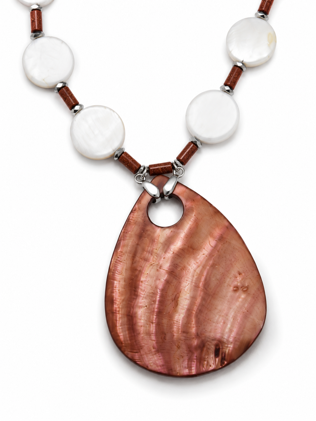 Amber flame.     
Gold stone 
Mother of pearl 
Mother of pearl pendant 
Sterling Silver 925