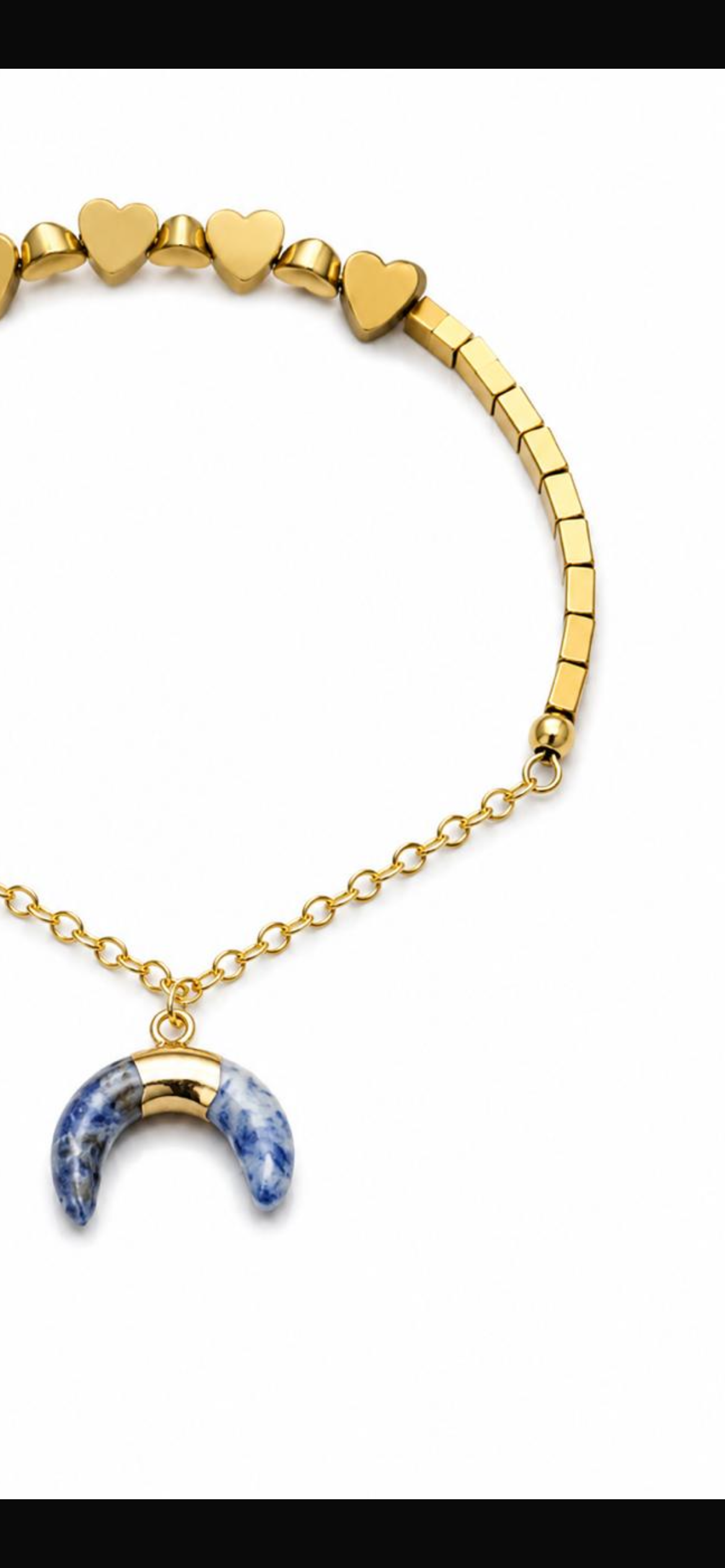Love not.  
Sodalite 
Hematite gold plated 
Sterling silver gold plated