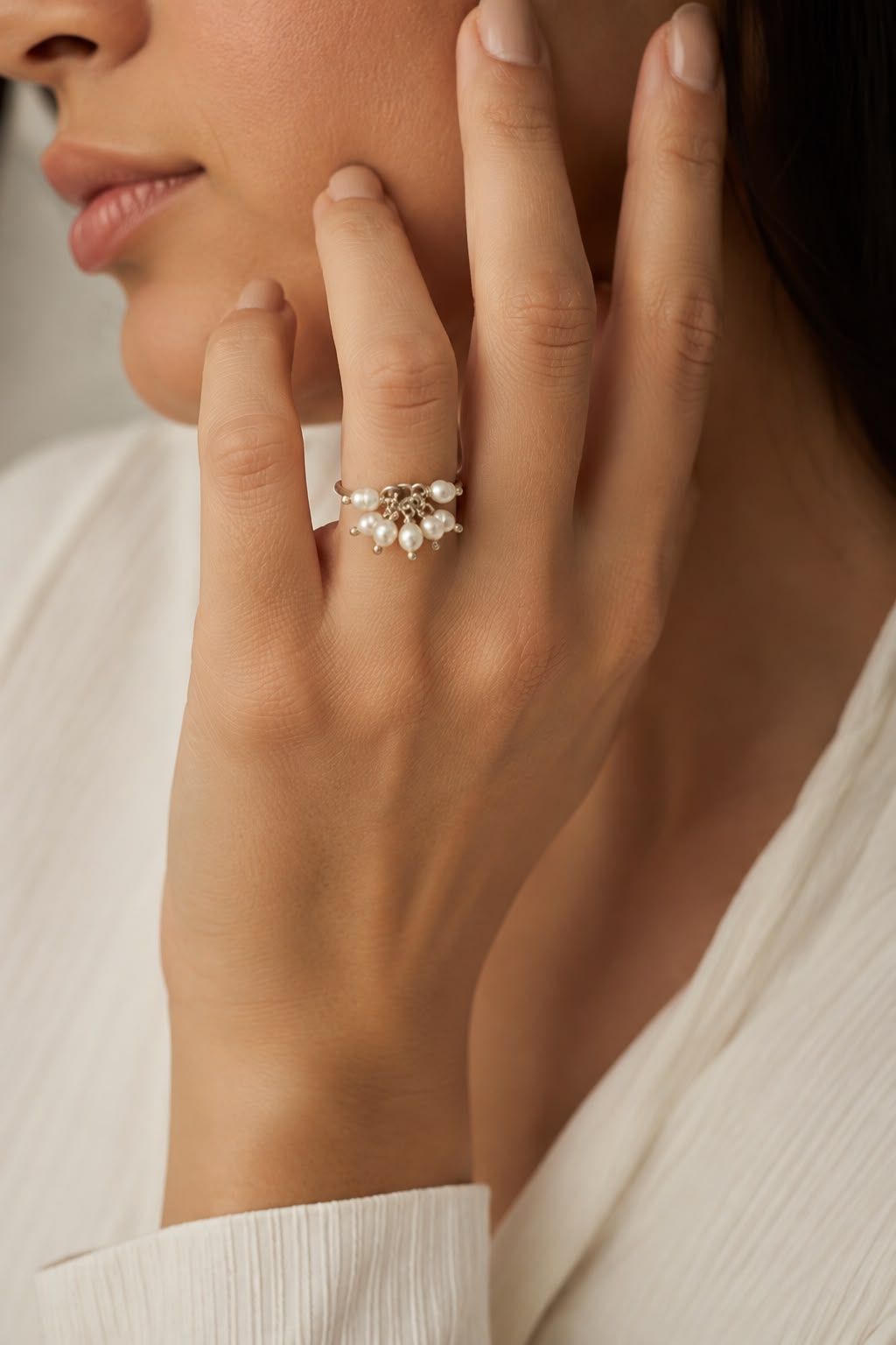 Pearl.   Sterling silver 925