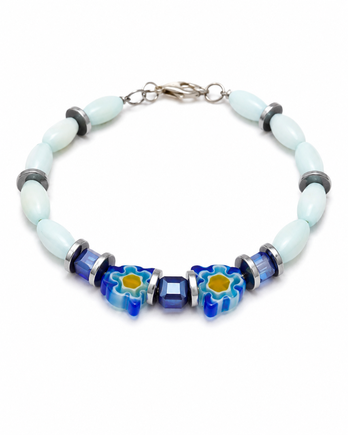 Morano      
Mother of pearl 
Hematite 
Crystal 
Morano
Sterling silver 925