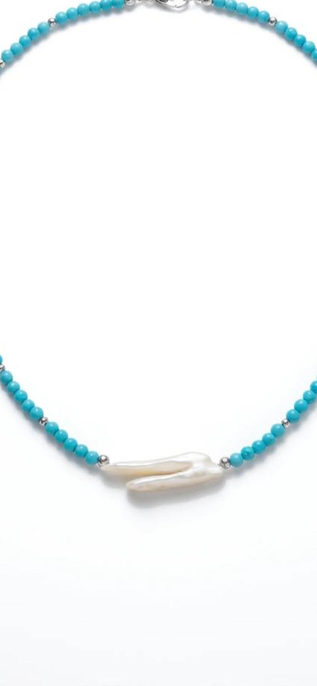 Turquoise 
Pearl 
Hematite 
Sterling silver 925