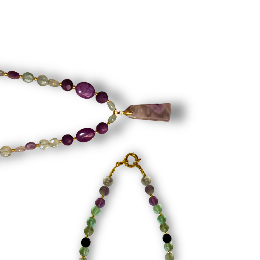 Fluorite & Amethyst Healing Necklace