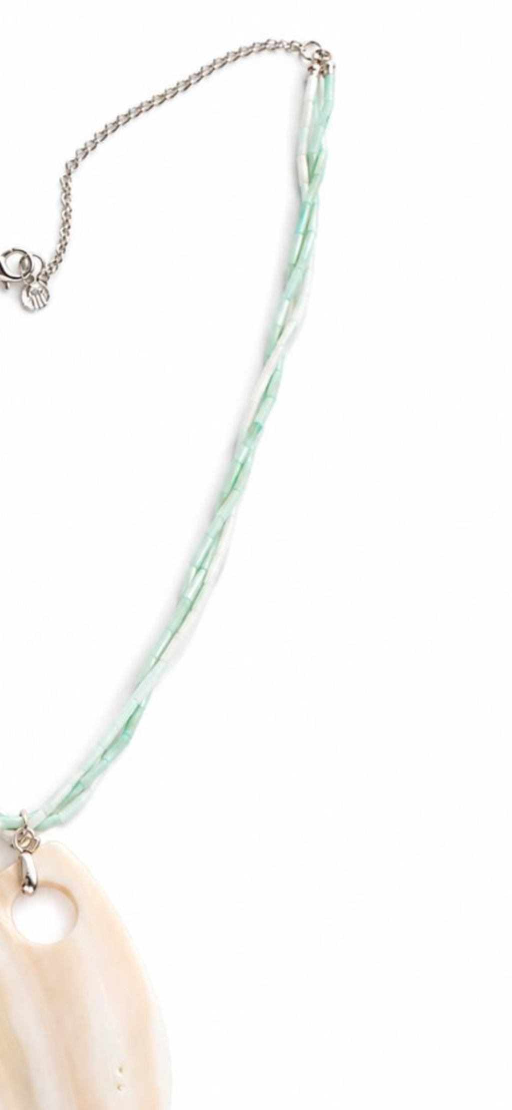 Lime sorbet.     
Mother of pearl 
Mother of pearl pendant 
Sterling Silver 925