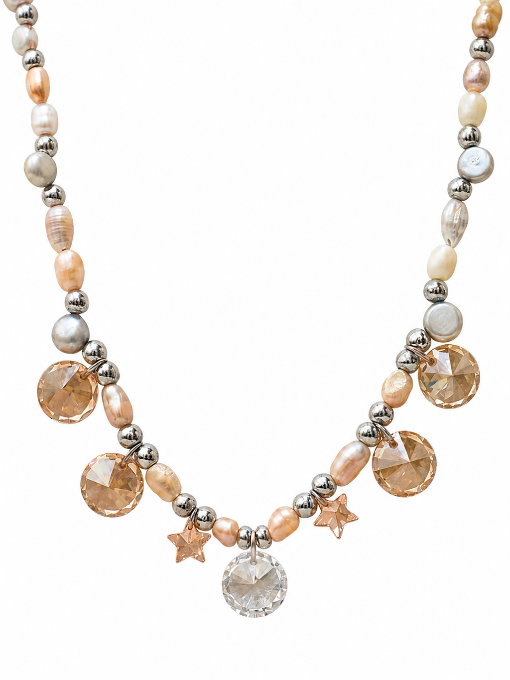 Grey pearl 
White pearl 

Cubic zirconia pendant 
Sterling silver 925
