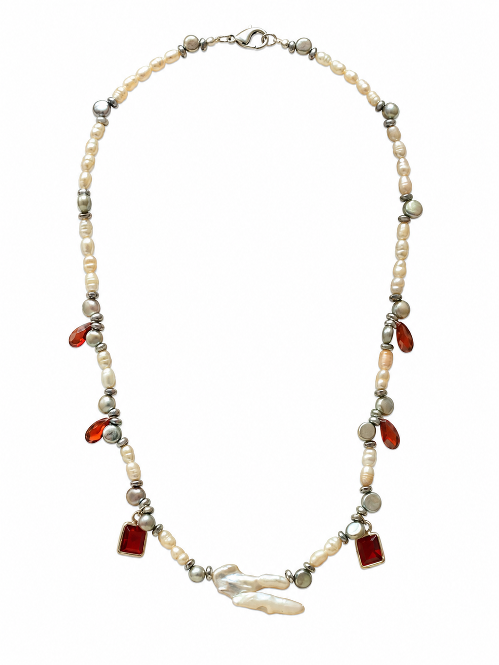 Off white and grey pea6
Red Cubic zirconia drops and pendants 
Sterling silver 925