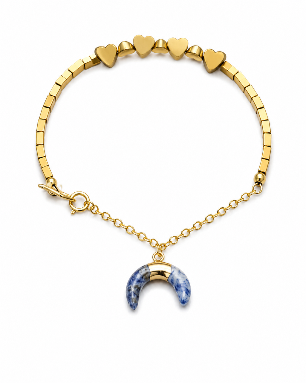 Love not.  
Sodalite 
Hematite gold plated 
Sterling silver gold plated