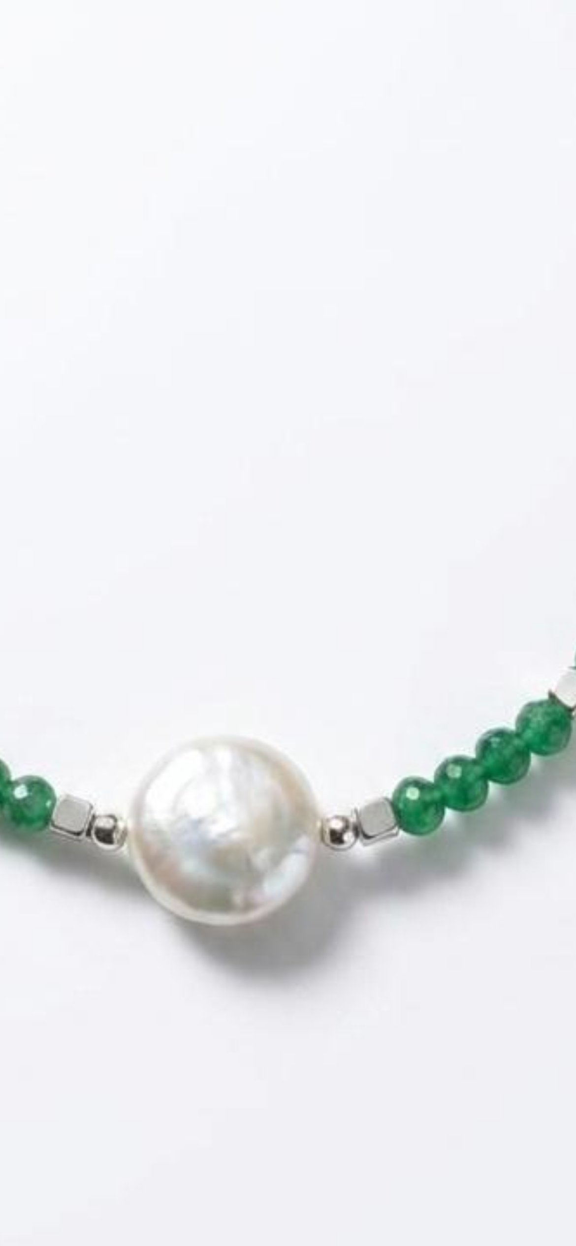 Green agate 
Pearl 
Hematite 
Sterling silver 925