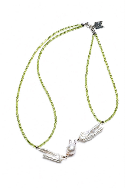 Lime pearl 
Peridot 
Parquet pearl 
Sterling Silver 925
