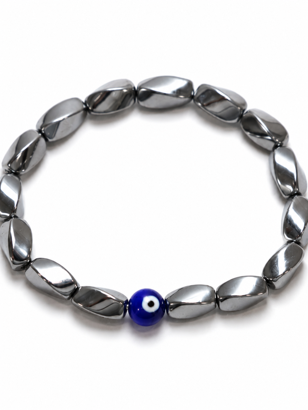 Evil steel.    
Hematite 
Evil eye
