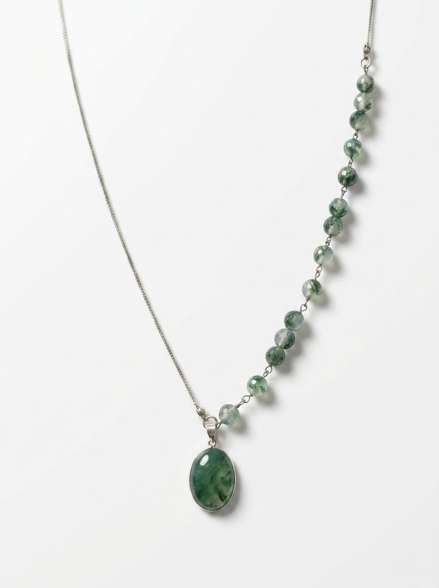 Moss agate 
Sterling silver 925