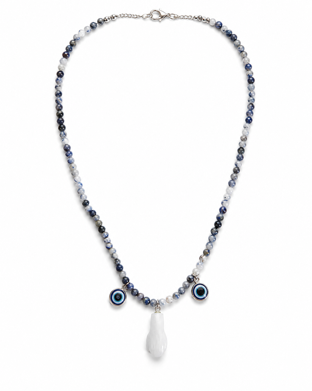 Sodalite 
Jade hand
Evel aye 
Sterling silver 925