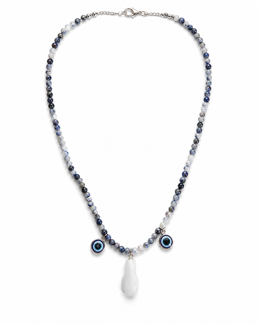 Sodalite 
Jade hand
Evel aye 
Sterling silver 925