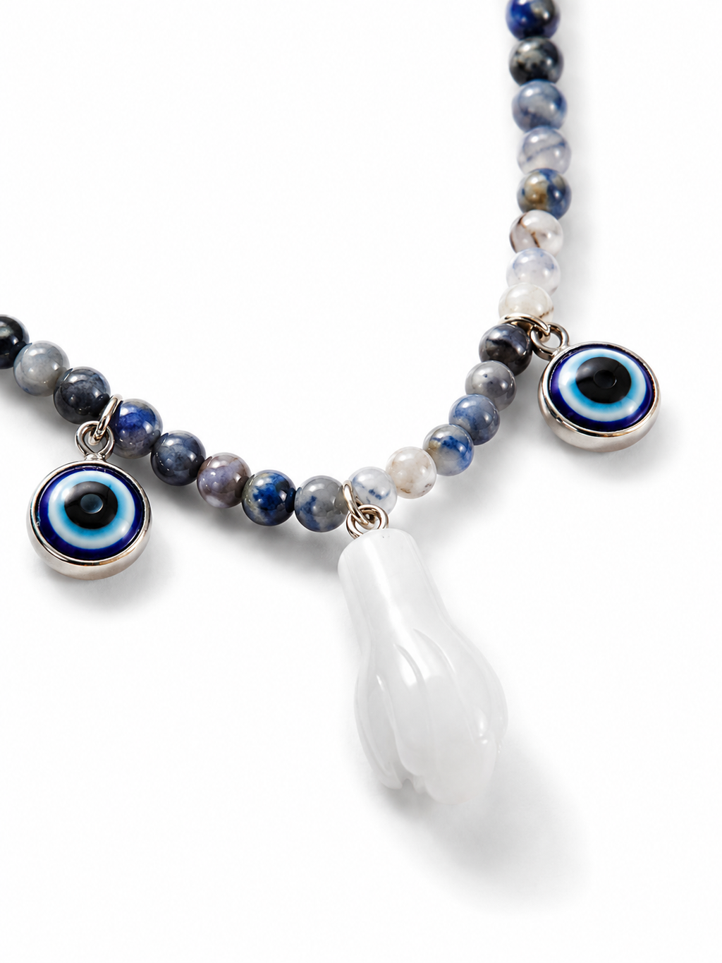 Sodalite 
Jade hand
Evel aye 
Sterling silver 925