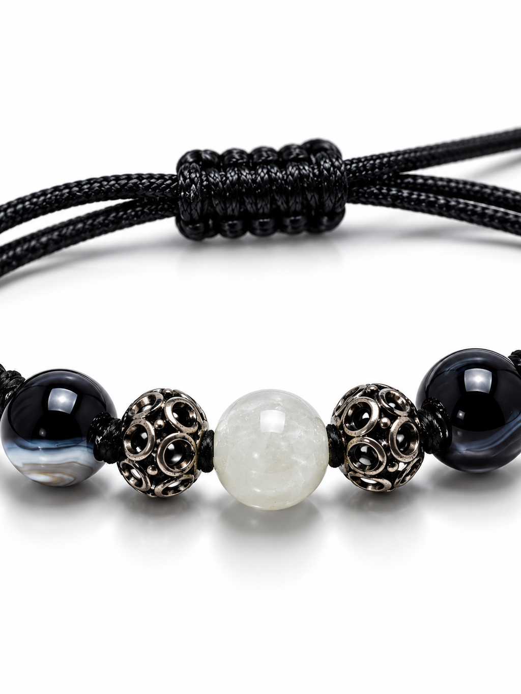 Balance.     
Agate 
Sterling silver 925
Hematite