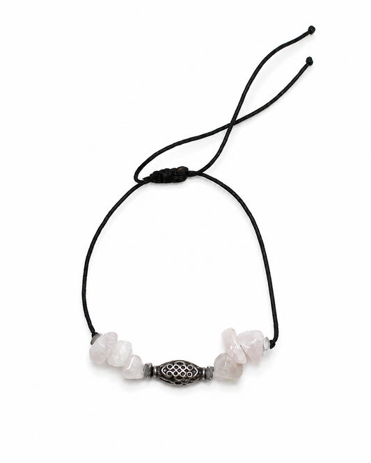 Blush charm.       
Rose quartz 
Sterling Silver 925
Hematite