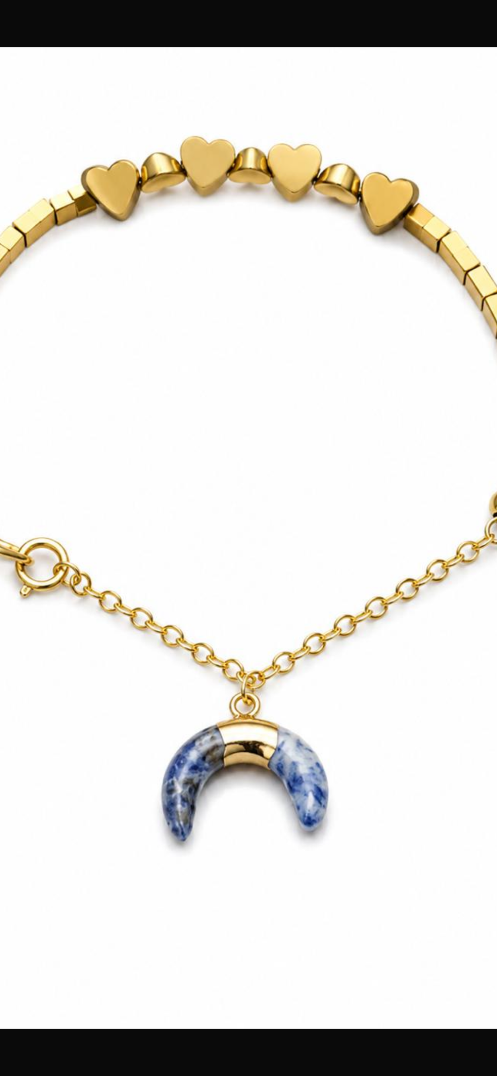 Love not.  
Sodalite 
Hematite gold plated 
Sterling silver gold plated