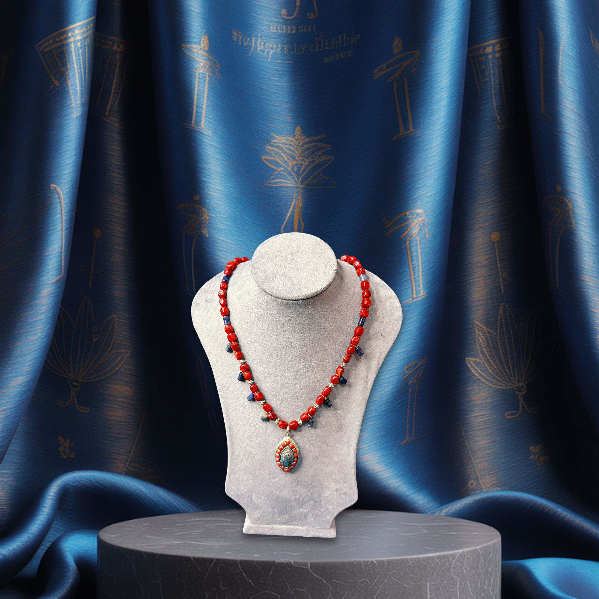 Red Relic Necklace & Earrings