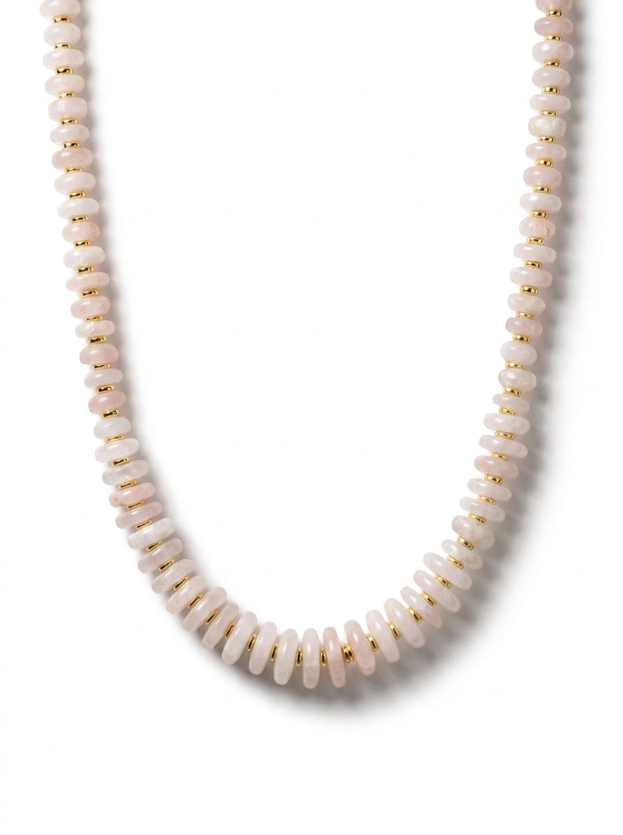 Rose quartz 
Hematite 
Sterling silver 925 gold plated
