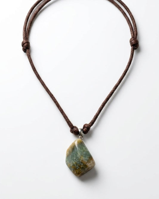 Jasper 
Leather cortex 
Sterling silver 925