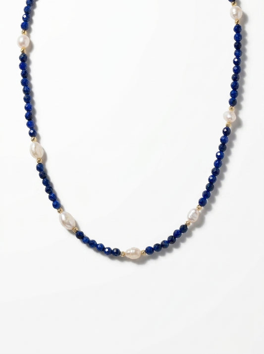 Blue jade 
Pearl 
Sterling silver 925 gold plated