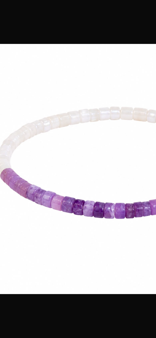 Moonshine .7.
White agate 
Amethyst 
Sterling Silver 925