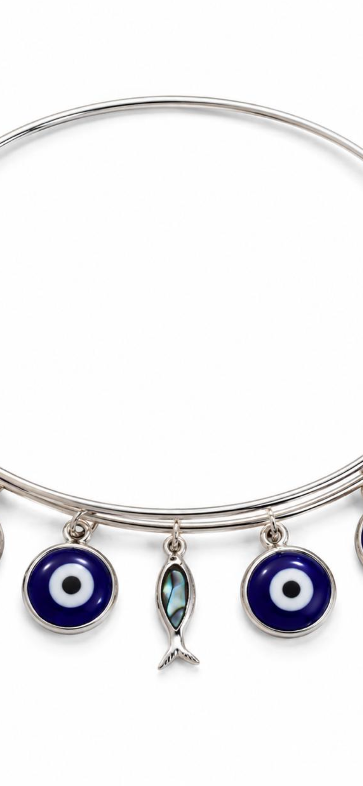 Sea guardian.    
Evil eye 
Abalone fish 
Sterling Silver 925
