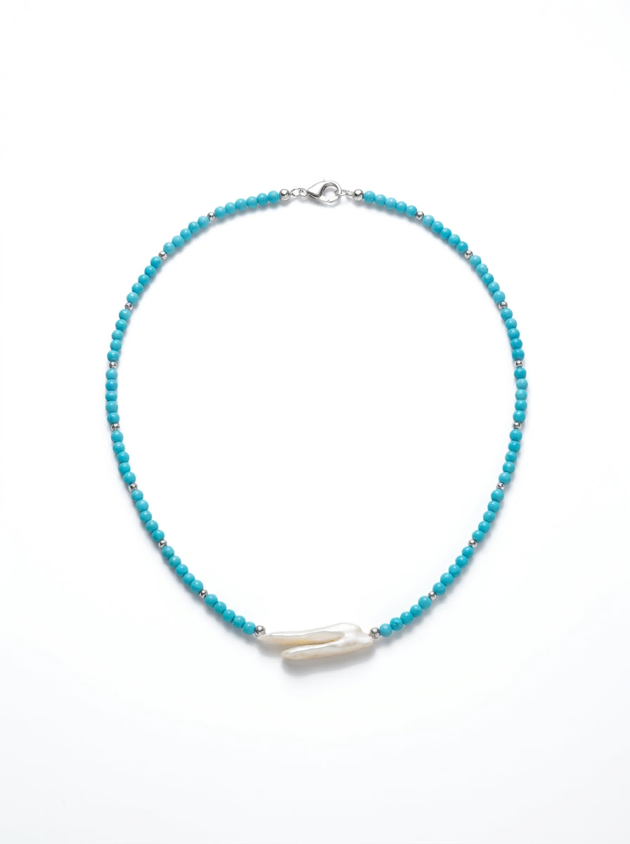 Turquoise 
Pearl 
Hematite 
Sterling silver 925