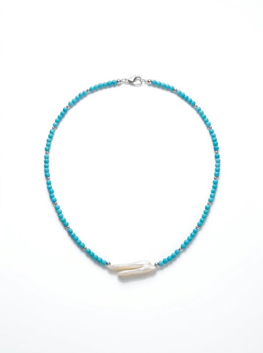Turquoise 
Pearl 
Hematite 
Sterling silver 925