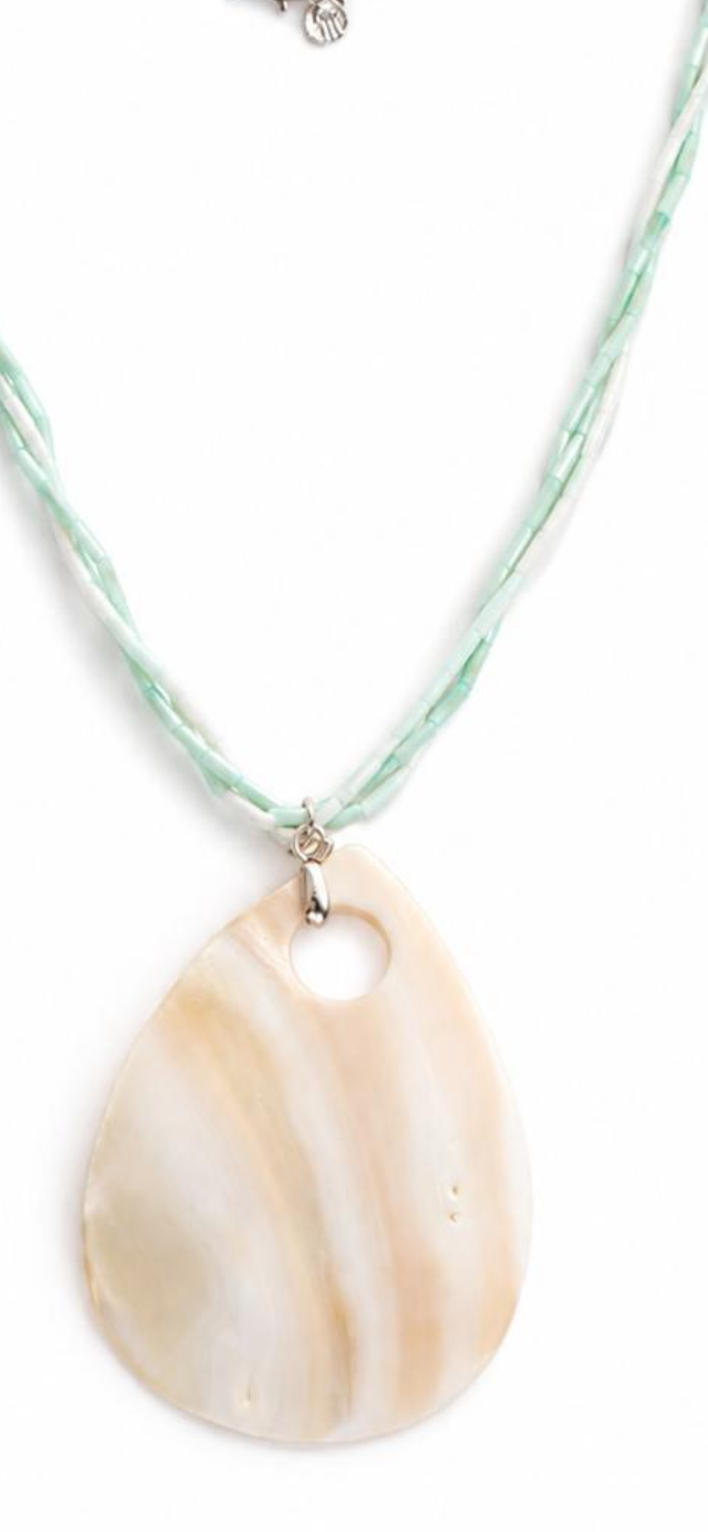 Lime sorbet.     
Mother of pearl 
Mother of pearl pendant 
Sterling Silver 925