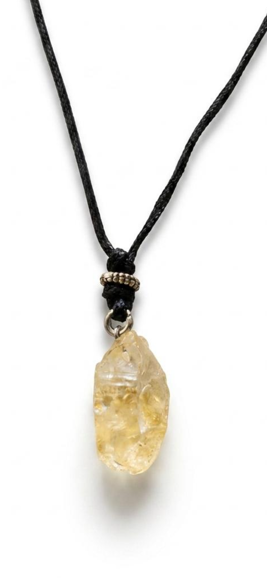 Citrine 
Leather cortex 
Sterling silver 925