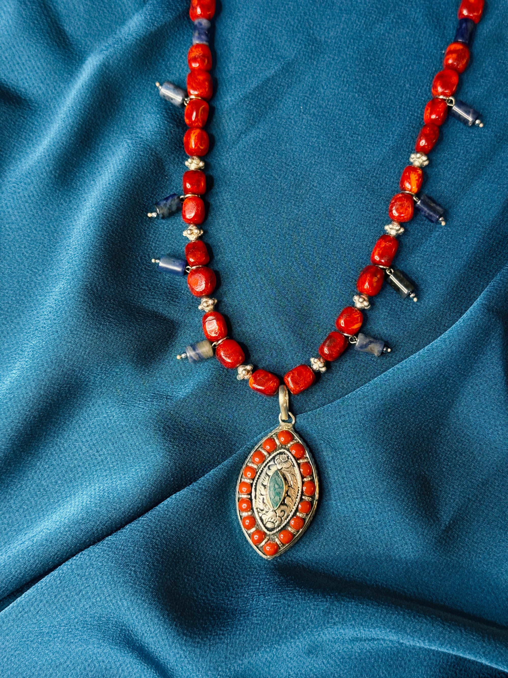 Red Relic Necklace & Earrings