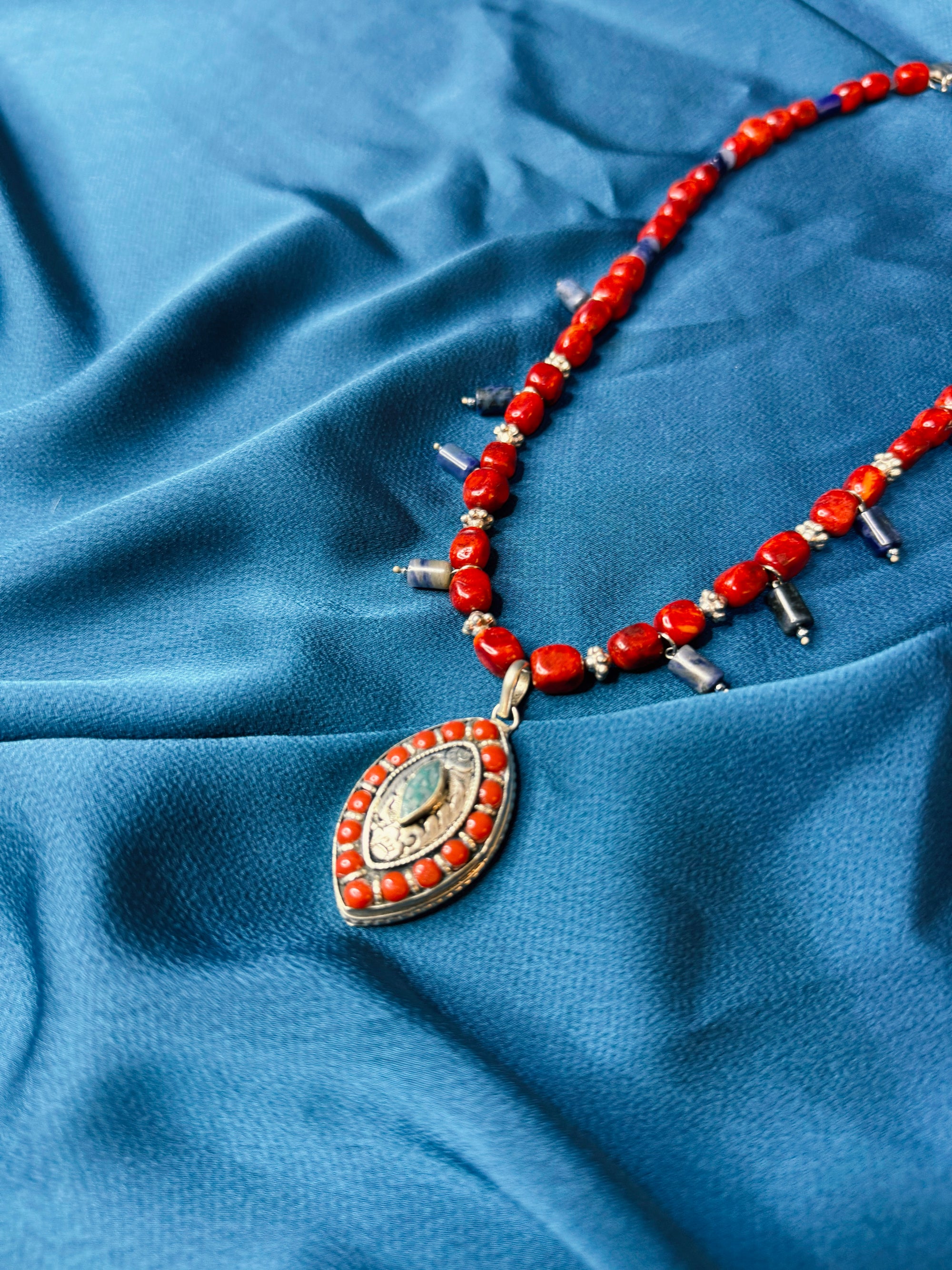 Red Relic Necklace & Earrings