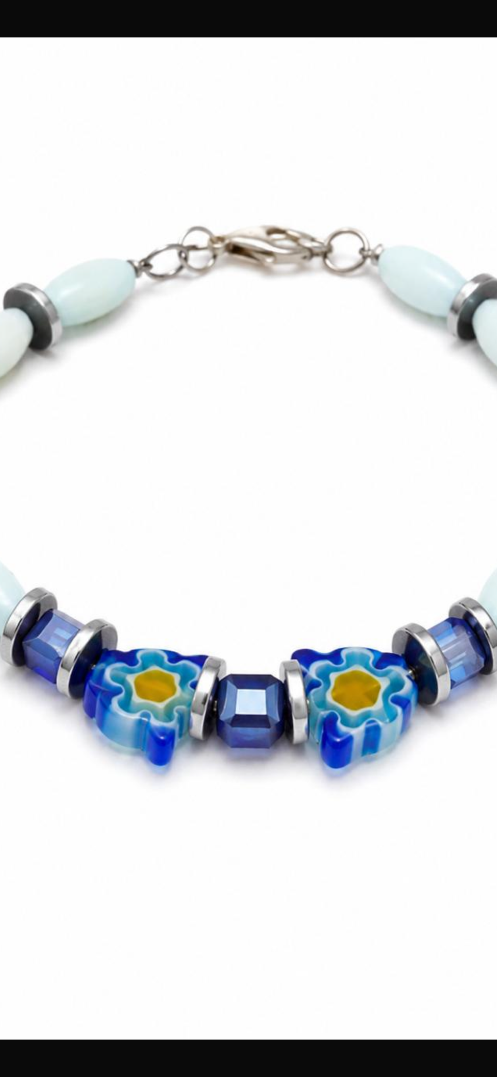 Morano      
Mother of pearl 
Hematite 
Crystal 
Morano
Sterling silver 925