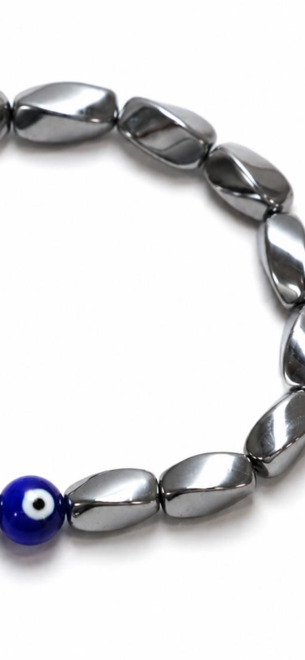 Evil steel.    
Hematite 
Evil eye