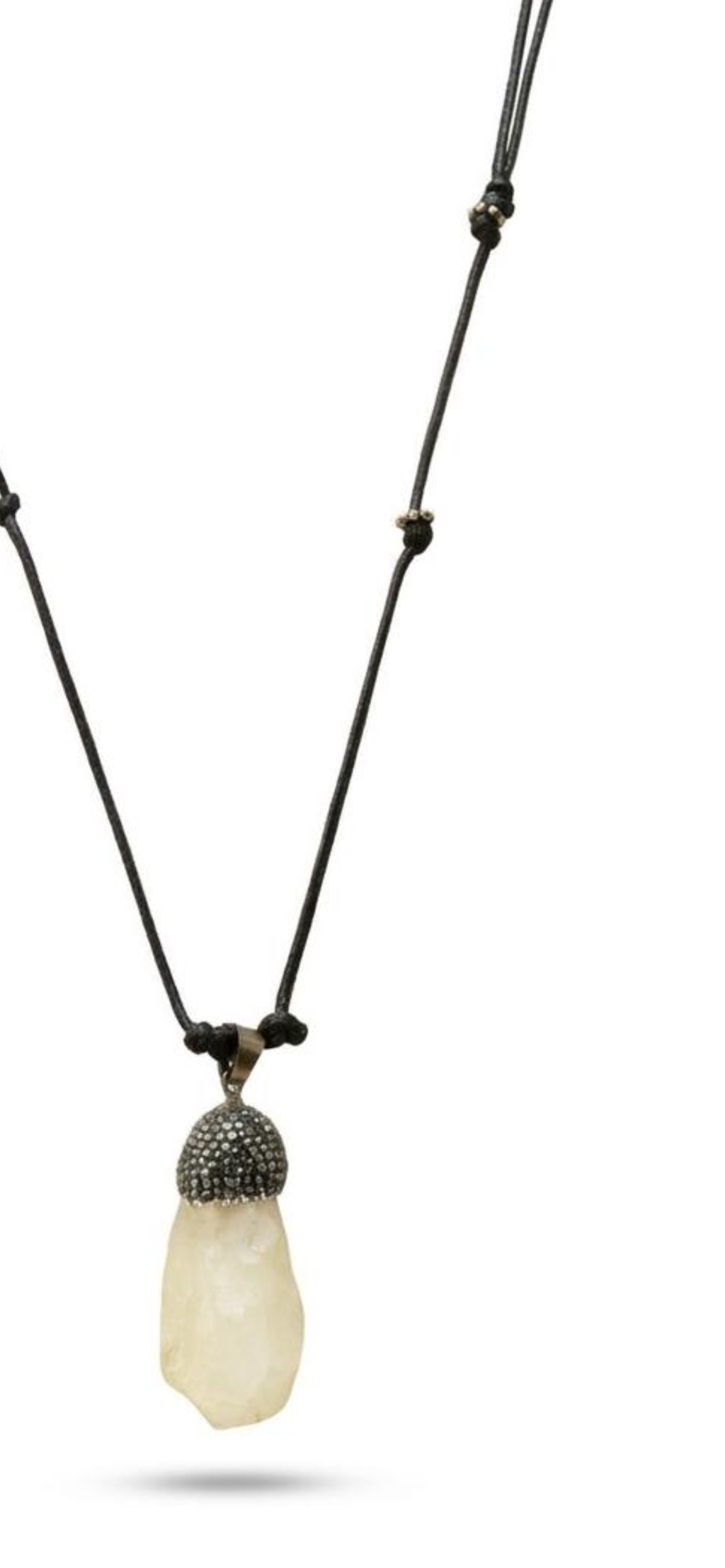 Celer quartz 
Leather cortex 
Sterling silver 925