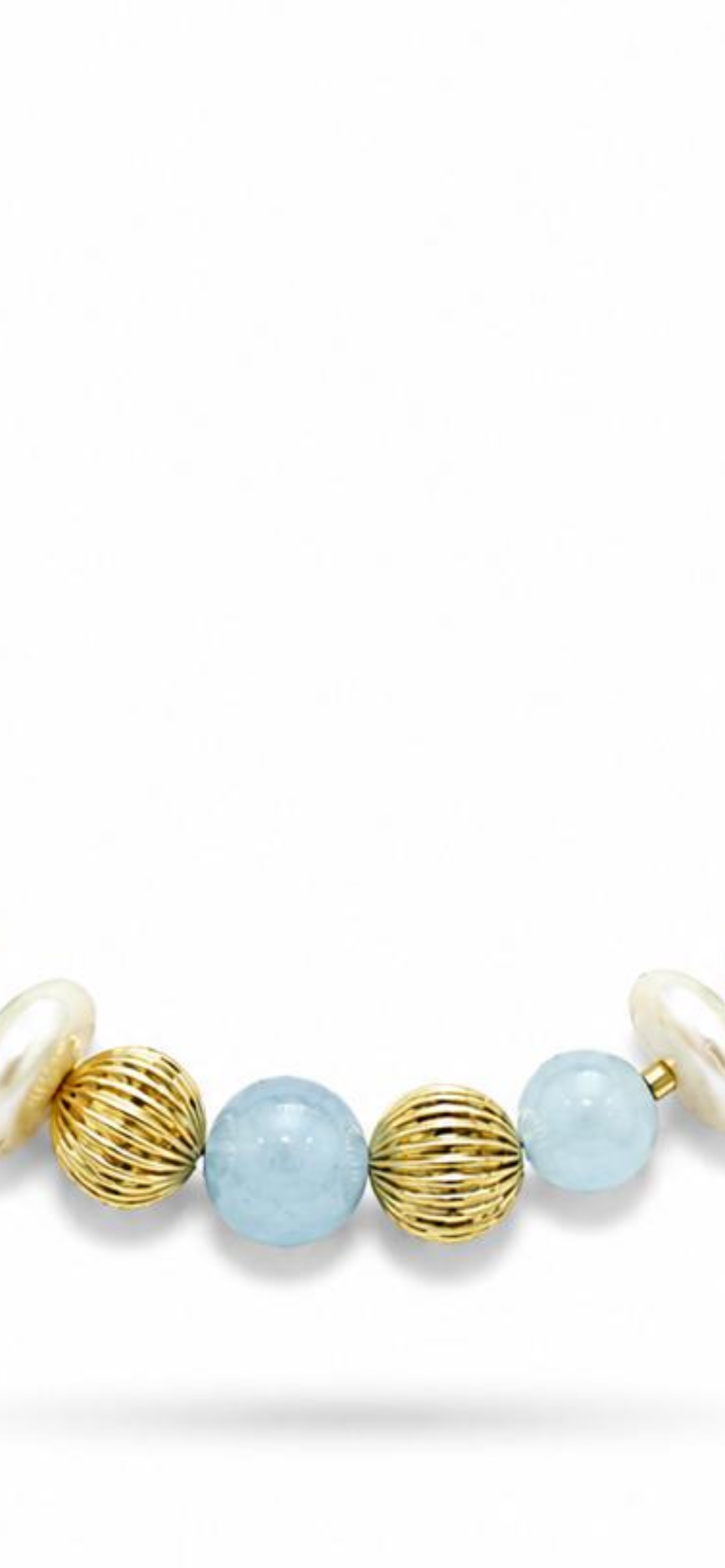 Aquamarine 
Hematite 
Pearl 
Sterling silver 925 gold plated