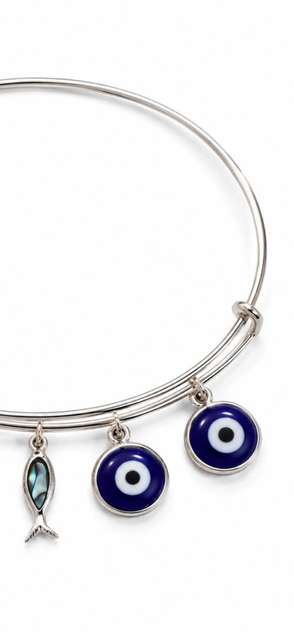 Sea guardian.    
Evil eye 
Abalone fish 
Sterling Silver 925
