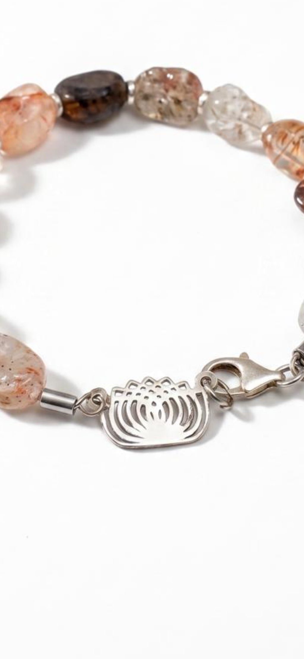 Blush signature.   
Rotel quartz
Hematite 
Sterling Silver 925