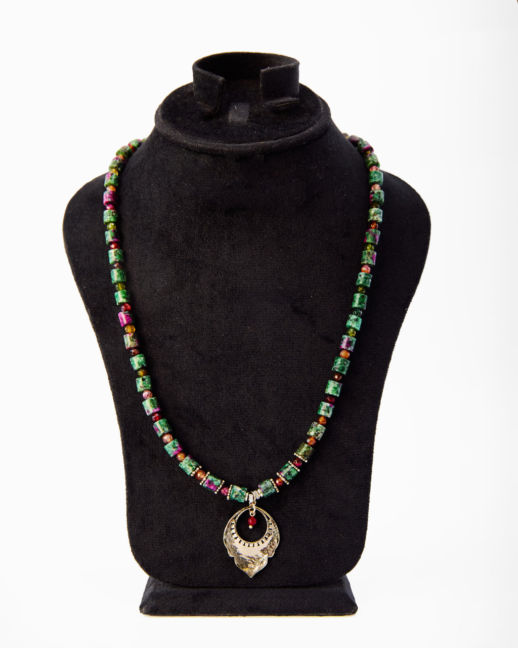 Mosaic Crescent Necklace