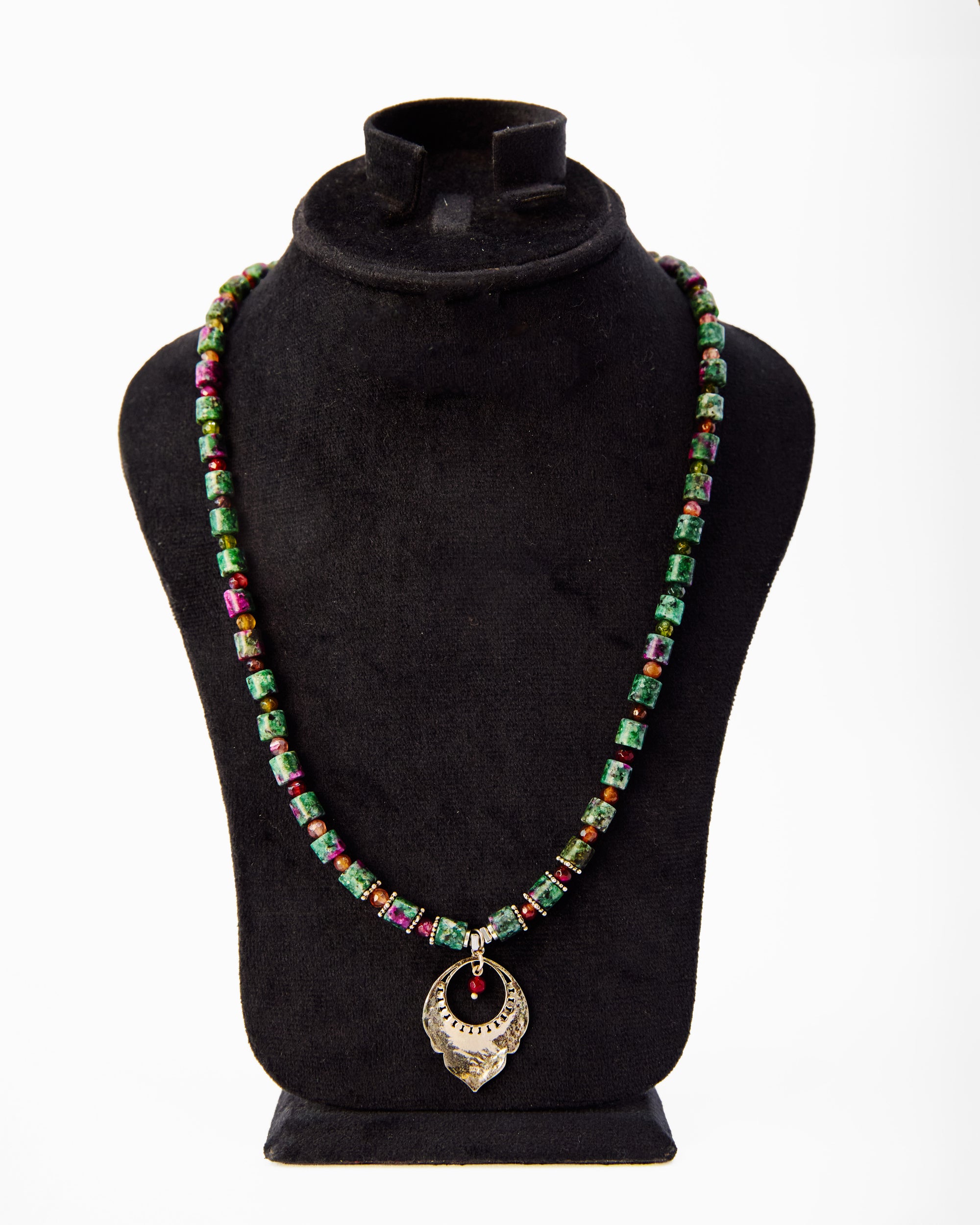 Mosaic Crescent Necklace