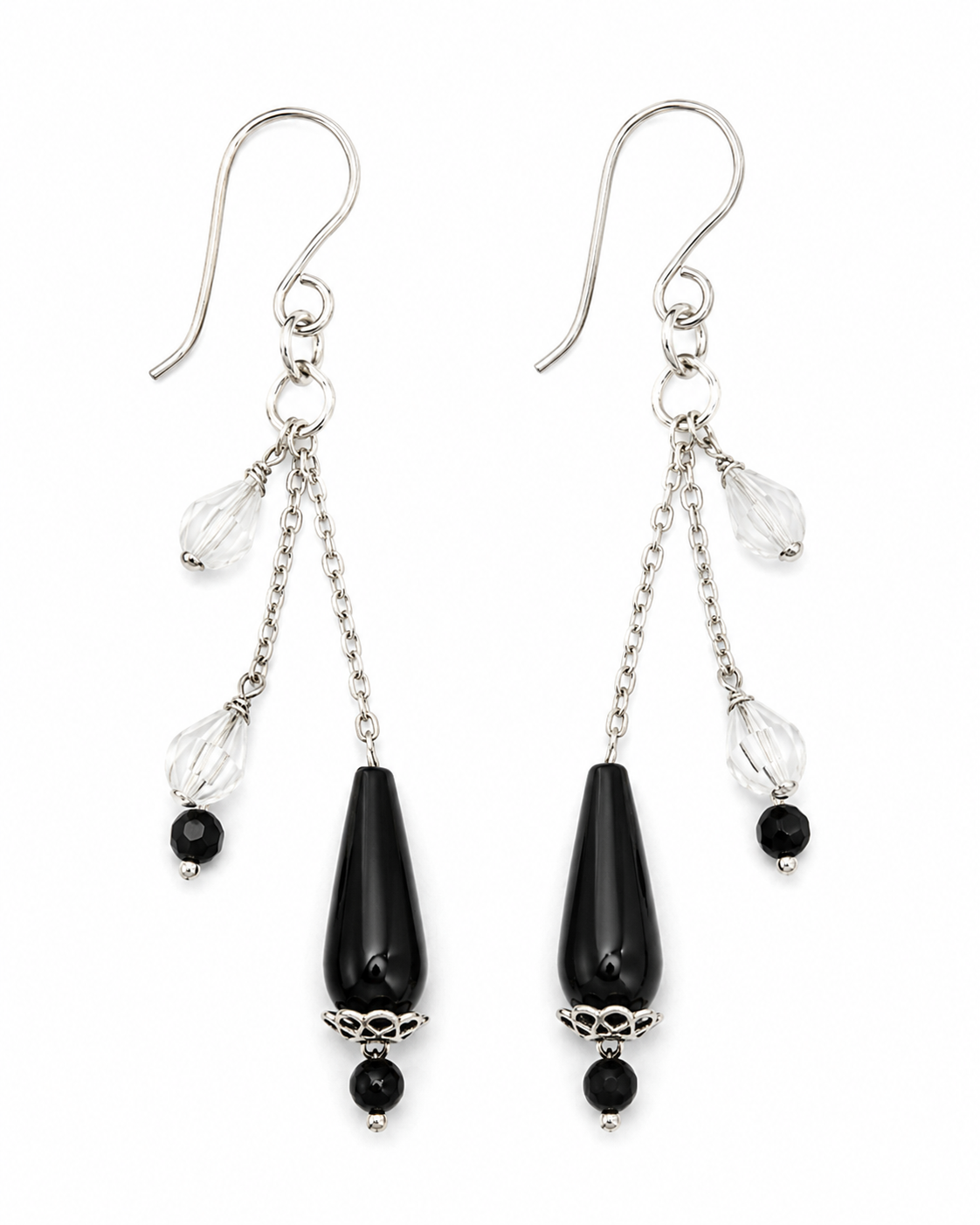 Midnight rain. 
Onix
Crystal 
Sterling Silver 925.