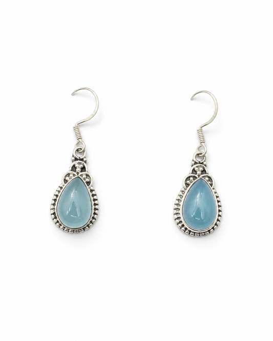 Sky drop.  
Aquamarine 
Sterling Silver 925